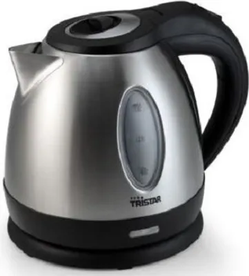 Produktbild von Tristar WK-1325 Wasserkocher, 1,2 l, 850 W, Schwarz, Edelstahl, Edelstahl, Wasserstandsanzeige, Drahtlos