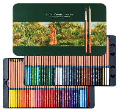 Produktbild von Wasserlösliche Farbstifte 72 Farben inklusive Pinsel Eisendose Serie 3120