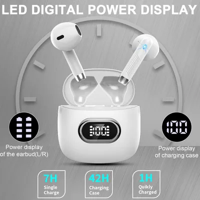 Produktbild von Neu 2026 KI Übersetzer Kopfhörer, mit 164 Sprachen & 7 Modi, Bluetooth 5.4 Kopfhörer, LED Display, 42H Laufzeit für Reisen/Business Weiß