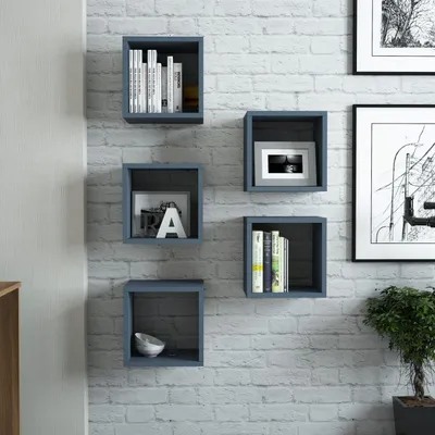Produktbild von Skye Decor, Box - Blue, Wandregale, Blau, Melamin-Spanplatte, 30 x 24 x 30 cm