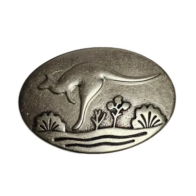 Produktbild von HOME-PRESENTS: umjuBELT Gürtelschließe/Gürtel-Schnalle für Wechselgürtel 4cm Breite,  KANGAROO SILVER, silberfarben matt