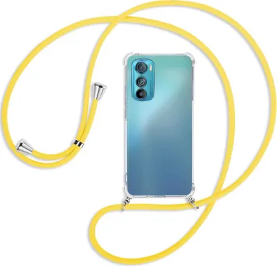 Produktbild von Handykette Backcover-Schutzhülle mit Band (Metall silberfarben) für Motorola Edge 30 5G - gelb