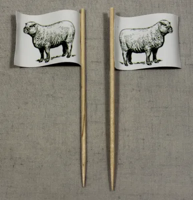Produktbild von Party-Picker Flagge Schaf Lamm Papierfähnchen in Spitzenqualität 25 Stück Beutel