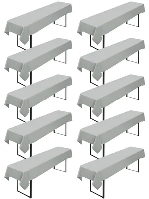 Produktbild von Tischdecken für Biertische 10 Stück Hellgrau 100x250 cm Polyester 200 g/m²