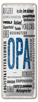 Produktbild von Blechschild  Opa Beschützer Beistand Ratgeber, 27x10 cm, Blechschilder