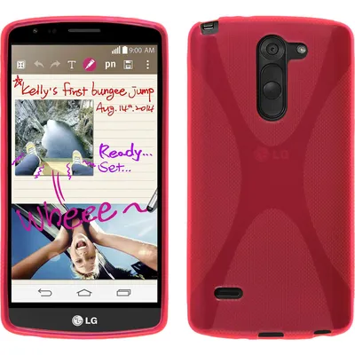 Produktbild von PhoneNatic Case kompatibel mit LG G3 Stylus - pink Silikon Hülle X-Style + 2 Schutzfolien