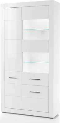 Produktbild von Vitrine Bianco - Weiß Hochglanz - 3-türig ohne Beleuchtung