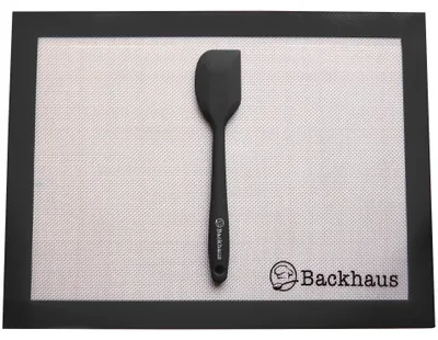 Backmatte 40x30 cm, antihaftbeschichtet, wiederverwendbar, Silikon, schwarz