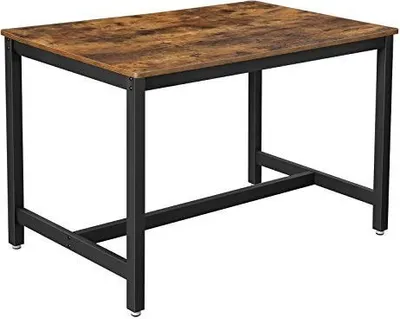 Produktbild von Jedálenský stôl pre 4 osoby, kuchynský stôl, 120 X 75 X 75 cm, odolný kovový rám, priemyselný štýl, do obývačky, jedálne, izby