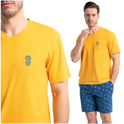 Produktbild von Männer Pyjama - Kurze Ärmel Größe XXL - Sommer Pyjama Bunt - bequeme Nachtwäsche