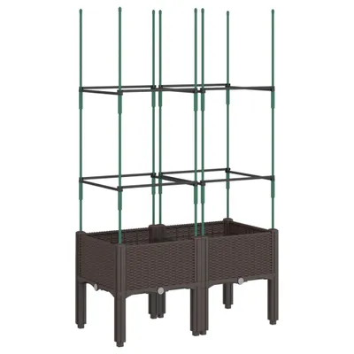 Obrázek produktu pro vidaXL květináč s mříží hnědý 80x40x142,5 cm PP