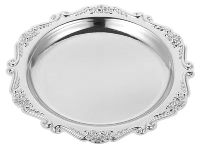 Servierschale aus Schmiedeeisen, Silber, 20 cm, rund, vintage