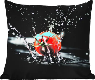 Produktbild von MuchoWow® Outdoor Kissen - Tomate - Gemüse - Stilleben - Wasser - Rot - 45x45 cm - Wetterfest - Lounge Kissen - Fotokissen - Dekoratives Kissen