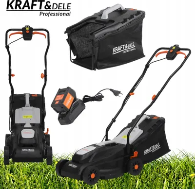 Zdjęcie produktu dla Kosiarka Akumulatorowa Elektryczna do Trawy 21V 4AH Kosz 32L Kraft&Dele