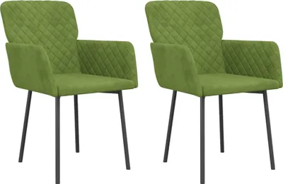 Produktbild von vidaXL Esszimmerstühle 2 Stk. Hellgrün Samt
