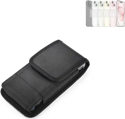 Produktbild von Holster Gürteltasche kompatibel mit Apple iPhone 15 Holster Gürtel Tasche wasserabweisend Handy Hülle Schutz Hülle Outdoor schwarz K-S-Trade