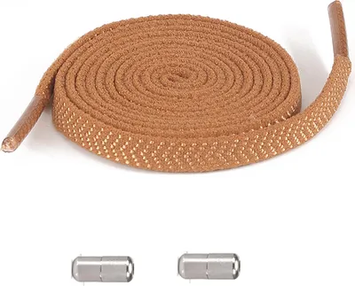 Image de INF Lacets élastiques avec boucles argentées - 2 paires Marron