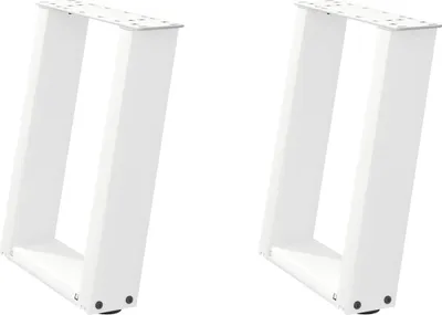 Obrázek produktu pro vidaXL Nohy konferenčního stolku ve tvaru U 2 ks. Bílá 38x(42-43) cm Ocel