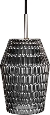 Image de Paulmann Pauleen Lampe à suspendre Crystal Sparkle verre fumé/noir ronde Ø13cm max. 20W E27 sans ampoule à raccourcir