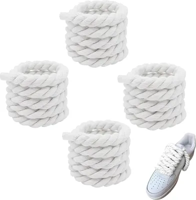 Produktbild von Zbssny 8mm Dicke Schnürsenkel Rund Baumwoll Seil Schnürsenkel für Sneaker Schuhe Robuste Big Rope Laces Schuhbänder