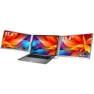 Immagine prodotto di Doppio monitor per laptop 15,6" FHD, USB-C, 100% sRGB, con borsa, pieghevole. Modello PMDL1560