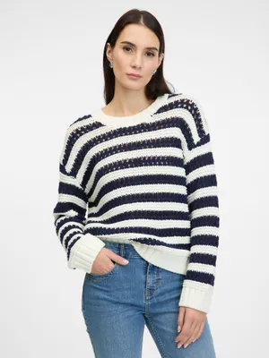 Produktbild von Orsay Dunkelblauer gestreifter Damenpullover 1001406A00170__S