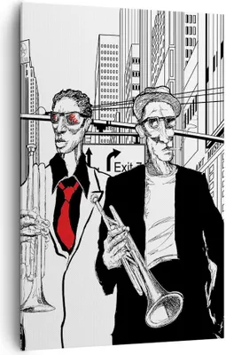 Produktbild von Bild auf Leinwand - Leinwandbild - Einteilig - Jazz Musik Musiker - 80x120cm - Wand Bild - Wanddeko - Wandbilder - Leinwanddruck - Wanddekoration - Leinwand bilder - Wandbild - PA80x120-3565