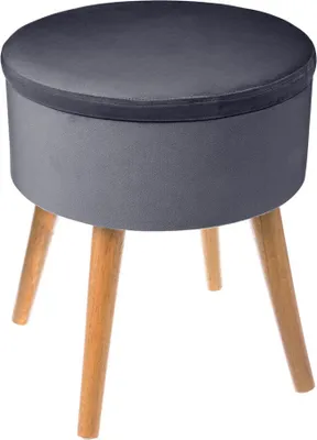 Produktbild von Eazy Living Sitzhocker mit Aufbewahrung Dina Ø 36 cm Dunkelgrau