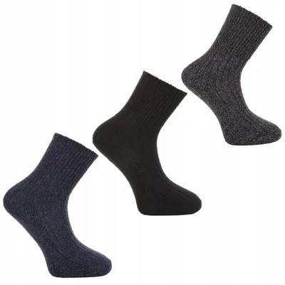 Produktbild von Wollsocken Ohne Gummibund - Bunt - 3 Paar - Größe 39-42 - Rutschfest