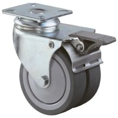 Immagine prodotto di Doppia ruota girevole con fissaggio 50mm 60kg con fissaggio in gomma grigio 60x60mm BS ROLLEN