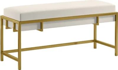 Produktbild von BETTSO Hellbeige Dielenbank LAMO 80 - goldener Rahmen