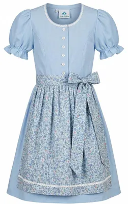 Produktbild von Kinderdirndl 63135 hellblau mit Ärmel 116