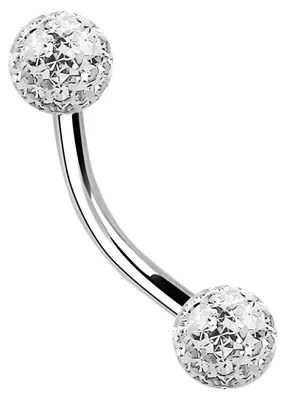 Produktbild von Titan Piercing Schmuck Banane 1,2 x 6 mm + Epoxy Kugeln in klar