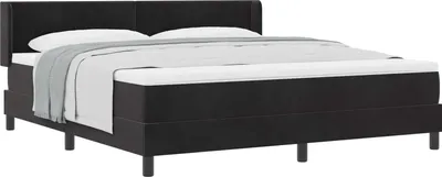 Produktbild von Boxspringbett mit Kopfteil Schwarz 200 x 180 cm Samt