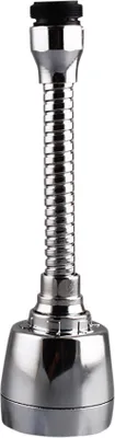 A close-up studio shot of a flexible faucet extender.