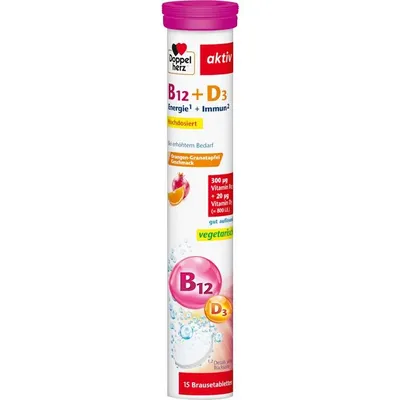 Produktbild von Doppelherz Vitamin B12+D3 Brausetabletten 15 St