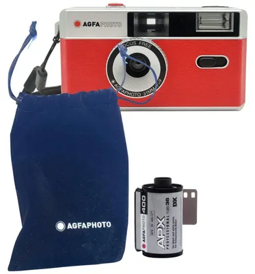 Image de Appareil photo argentique AgfaPhoto 35mm, couleur noir, avec film et batterie