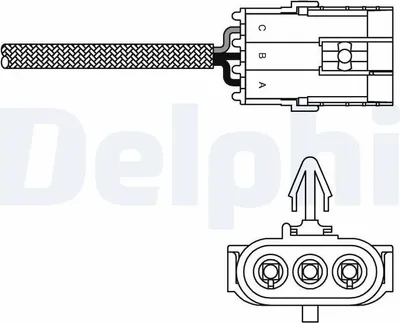 Produktbild von DELPHI Lambdasonde für RENAULT CLIO II (BB0/1/2, CB0/1/2) vor-Kat Beheizt 385mm ES10992-12B1