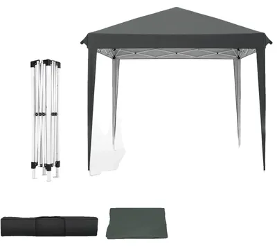 Image de Abri, hauteur réglable, auvent protecteur UV, gris-3x3m