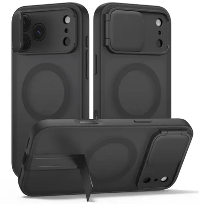 Image de Coque de protection pour iPhone 18 Pro Max / 17 Pro Max, avec protection de l'appareil photo, de la marque Tech-Protect, modèle Polyamide Aura, compatible MagSafe, couleur noir fumé