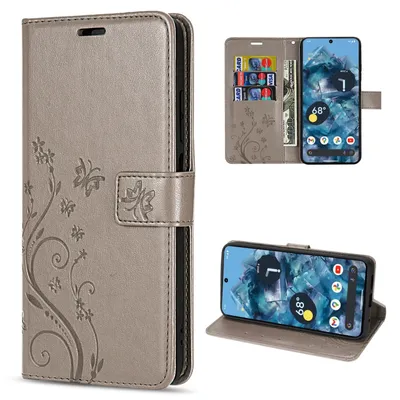 Produktbild von Hülle für Google Pixel 8A Handyhülle Klapphülle Handy Tasche Etui Grau