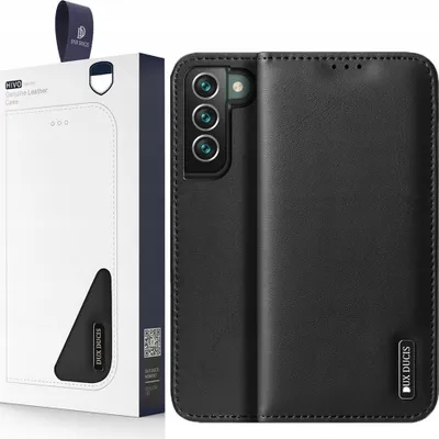 Image de Dux Ducis Hivo Leather Flap Case Porte carte et document en cuir naturel Samsung Galaxy S22+ (S22 Plus) Noir