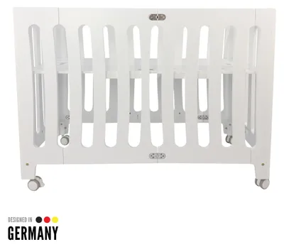 Produktbild von Puckdaddy Babybett Henry, 120x60 cm, weiß, höhenverstellbar mit Klappfunktion