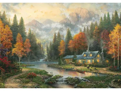 Produktbild von Thomas Kinkade Studios: Herbstabend am See (1000 Teile)