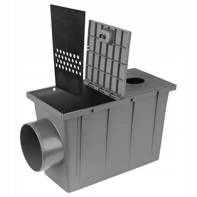 Produktbild von Seitlicher Dachrinnenreiniger, Schachtabdeckung, Grau, 50–125 mm