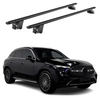 Produktbild von Dachträger für Mercedes GLC X254 2022-2026 100kg Aluminium Schwarz 2 tlg, KI-generiertes Bild