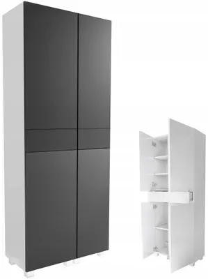 Zdjęcie produktu dla słupek łazienkowy szafa do łazienki wiszący stojący szary mat 70cm (40+30)