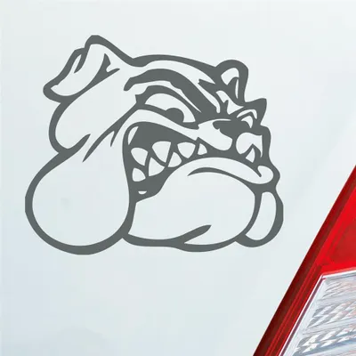 Produktbild von Auto Aufkleber Bulldogge Hund Tier Animal Dogge 12x10 cm Grau Sticker Heckscheibenaufkleber