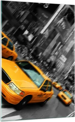 Produktbild von Bilder auf glas - Einteilig - Amerika taxi stadt - 70x100cm - Glasbilder - Wandbilder - Bilder - zum Aufhängen bereit - Wanddekoration aus Glas - Glas Bilder - Wandbild auf Glas - GPA70x100-2178