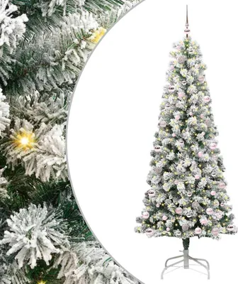 Immagine prodotto di vidaXL Albero di Natale artificiale pieghevole verde e bianco 240 cm